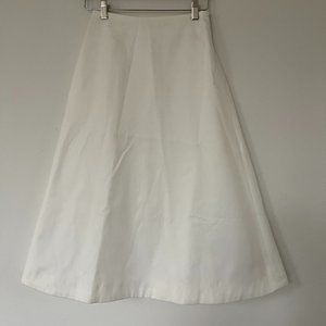 THE ROW White Satin A Line Midi Skirt